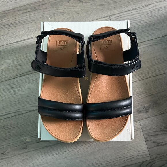 REEF Vista Higher Raya Platform Sandals — Black, 8 - Picture 8 of 12